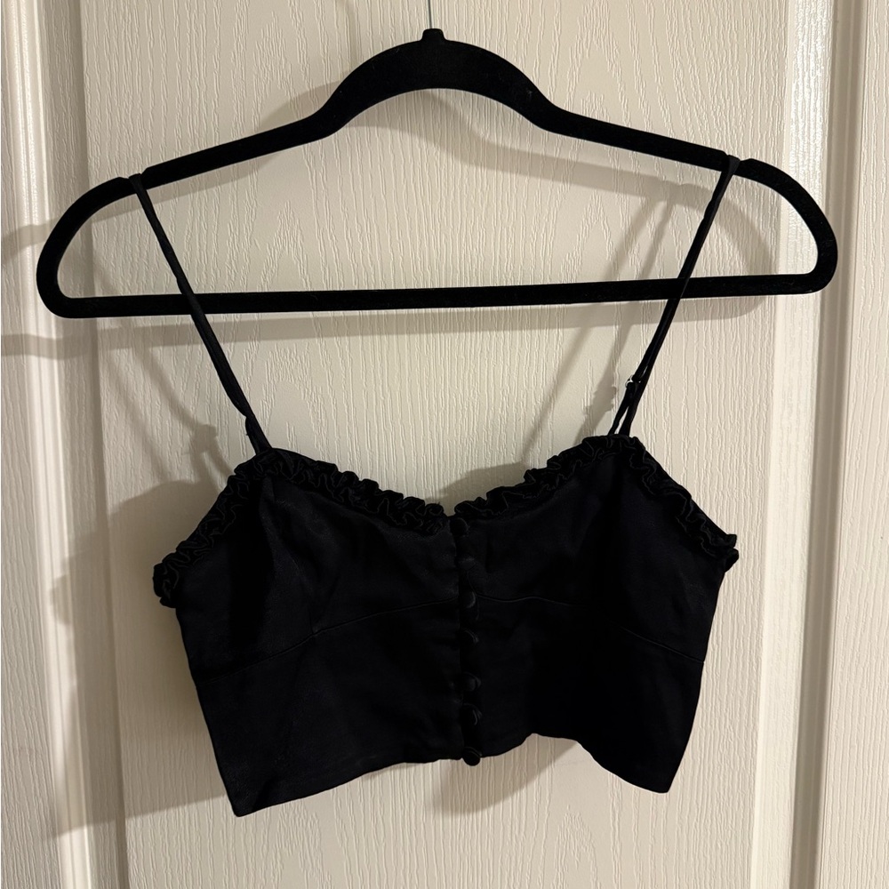 Zara Black Corset Crop Top